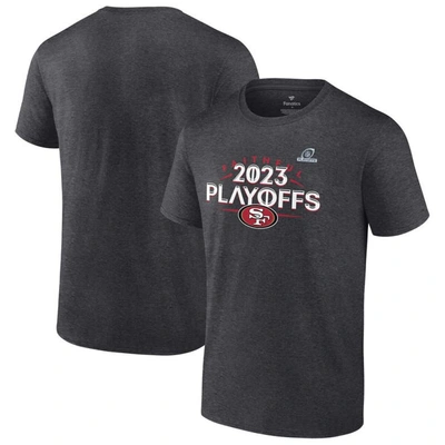 Fanatics Branded  Heather Charcoal San Francisco 49ers 2023 Nfl Playoffs T-shirt
