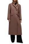 Allsaints James Wool Blend Longline Coat In Brown