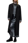 Allsaints James Wool Blend Longline Coat In Black