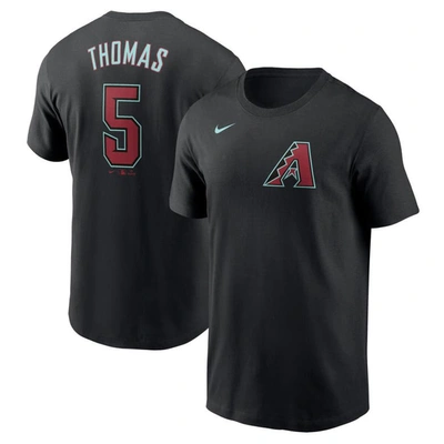 Nike Men's  Alek Thomas Black Arizona Diamondbacks 2024 Fuse Name And Number T-shirt