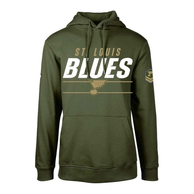 Levelwear Olive St. Louis Blues Podium Fleece Pullover Hoodie