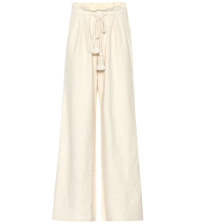 Ulla Johnson Ayana Cotton-terry Wide-leg Pants In White