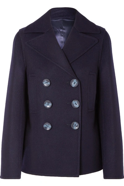 Joseph Hector Double-breasted Wool-blend Felt Coat In Navy