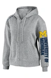 Wear By Erin Andrews University Fleece Full Zip Hoodie In U. Of Michigan