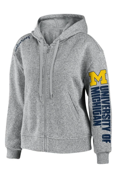Wear By Erin Andrews University Fleece Full Zip Hoodie In U. Of Michigan