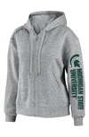 Wear By Erin Andrews University Fleece Full Zip Hoodie In Michigan State University