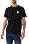 True Religion Brand Jeans Big Horseshoe Cotton Graphic T-shirt In Jet Black