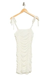 Jump Apparel Ruched Body-con Minidress In Ivory