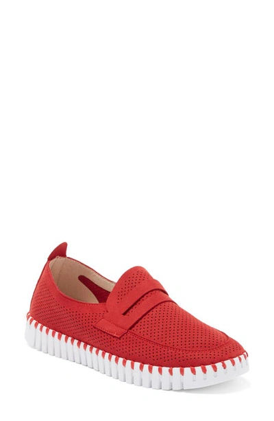 Ilse Jacobsen Tulipu Penny Loafer In Deep Red