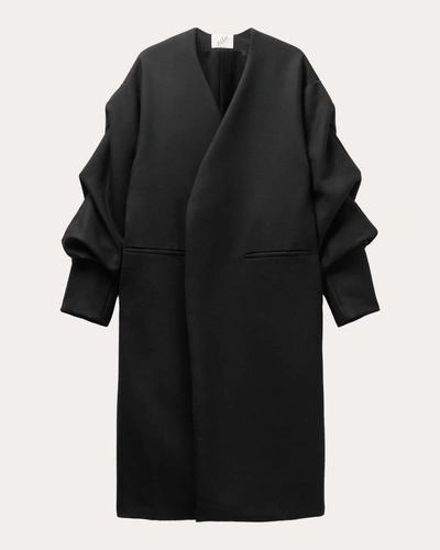 Bite Studios Women's Crinkled Sleeve Coat In Black