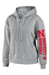 Wear By Erin Andrews University Fleece Full Zip Hoodie In U. Of Nebraska