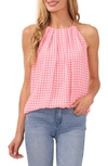 Cece Pleated Halter Top In Calypso Coral