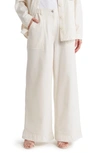 Max Studio Wide Leg Jeans In Ecru