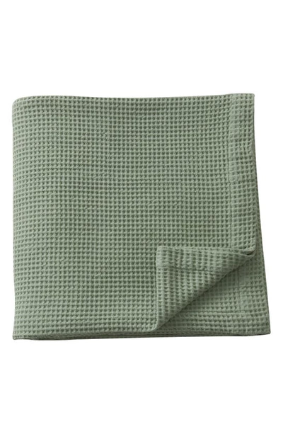 Patina Vie Maison Cotton Waffle Weave Blanket In Sage