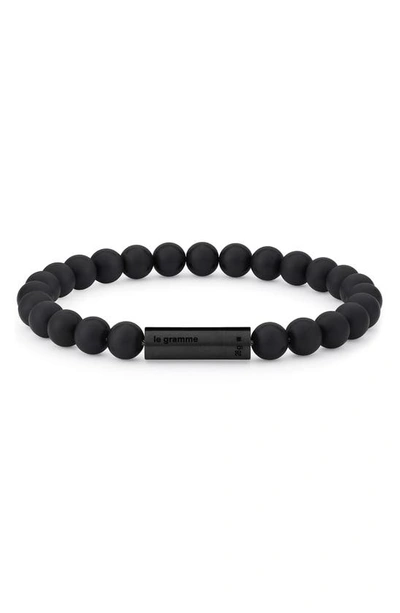 Le Gramme 28g Ceramic Beaded Bracelet In Black Ceramic