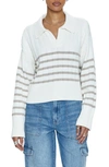 Pistola Arlo Stripe Cotton Polo Sweater In White