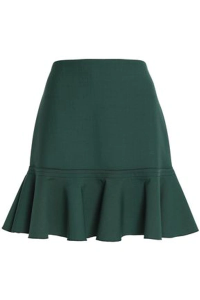 Victoria Victoria Beckham Woman Fluted Crepe Mini Skirt Forest Green