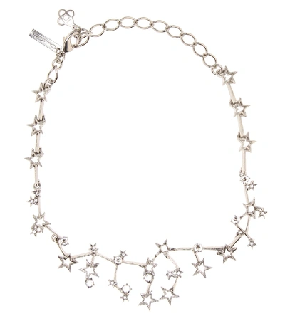 Oscar De La Renta Crystal Constellation Choker Necklace In Silver