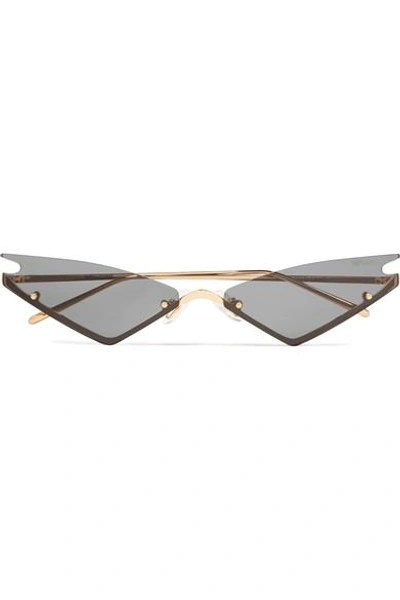Poppy Lissiman Speed Limit Cat-eye Gold-tone Sunglasses