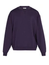 Acne Studios Flogho Crew-neck Cotton Sweatshirt In Plum Purple