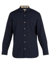 Burberry Men's William Long-sleeve Woven Shirt With Check Detail In Blue