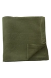 Patina Vie Maison Cotton Waffle Weave Blanket In Olive