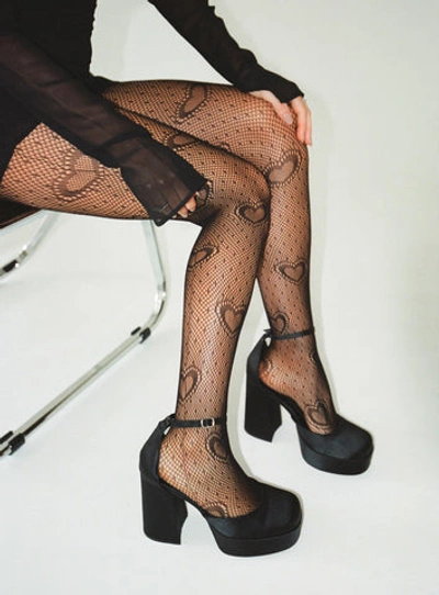 Princess Polly Heart Throb Stockings In Black