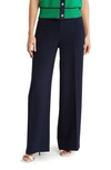 Nanette Lepore Wide Leg Crepe Pants In Nanette Navy
