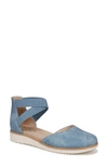Soul Naturalizer Intro D'orsay Wedge Flat In Mid Blue Faux Leather