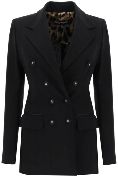 Dolce & Gabbana Turlington Jacket In Milano Stitch In Black