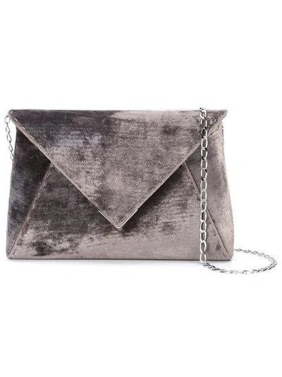 Tyler Ellis Lee Pouchet Small Clutch In Taupe Crushed Velvet