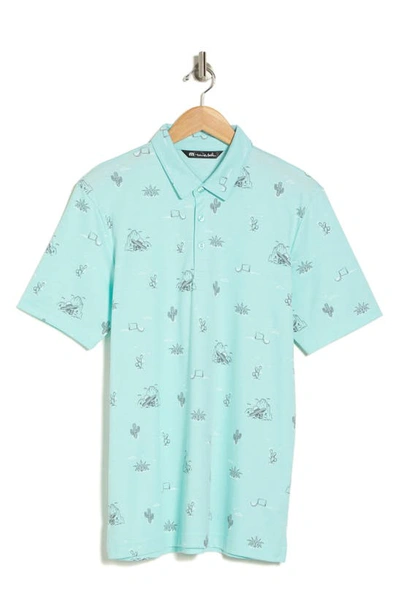 Travis Mathew All The Tacos Polo In Heather Turquoise