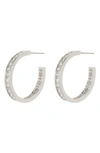 Nordstrom Cubic Zirconia Hoop Earrings In Clear- Silver