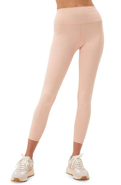 Spiritual Gangster Renew High Waist Rib 7/8 Leggings In Dusk Pink