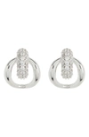 Nordstrom Pavé Cubic Zirconia Doorknocker Earrings In Clear- Silver