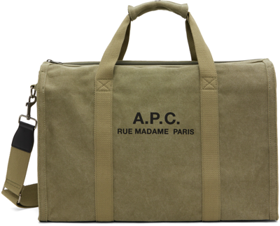 A.p.c. Recuperation Gym Bag In Green