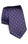 Jack Victor Gordon Geometric Jacquard Silk Tie In Purple