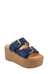 Marc Fisher Ltd Palery Platform Slide Sandal In Dark Blue