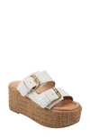 Marc Fisher Ltd Palery Platform Slide Sandal In Ivory