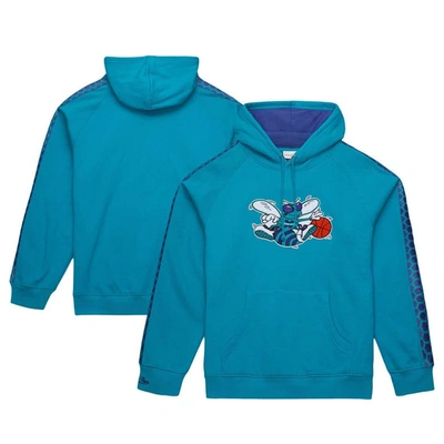 Mitchell & Ness Men's  Teal Charlotte Hornets Hardwood Classics Nights Raglan Pullover Hoodie