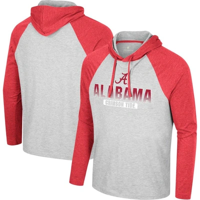 Colosseum Heather Grey Alabama Crimson Tide Hasta La Vista Raglan Hoodie Long Sleeve T-shirt