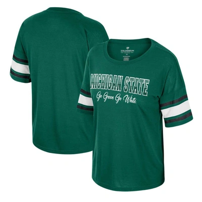 Colosseum Green Michigan State Spartans I'm Gliding Here Rhinestone T-shirt