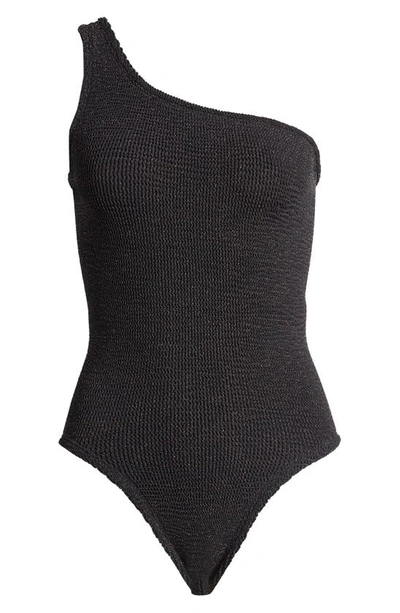 Hunza G Nancy One-shoulder One-piece Swimsuit In Black