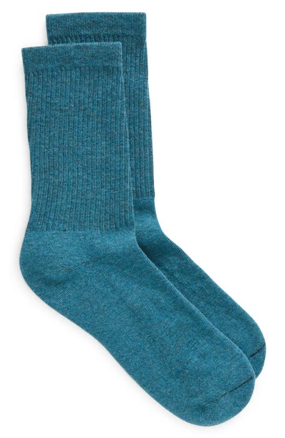 American Trench Supermerino Wool Blend Crew Socks In Deep Teal