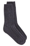 American Trench Wool & Silk Blend Crew Socks In Black Cherry