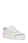 Nine West Alope Platform Sneaker In White,pastel Multi - Faux Leather,faux