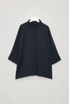 Cos Draped Wide-fit Shirt In Blue