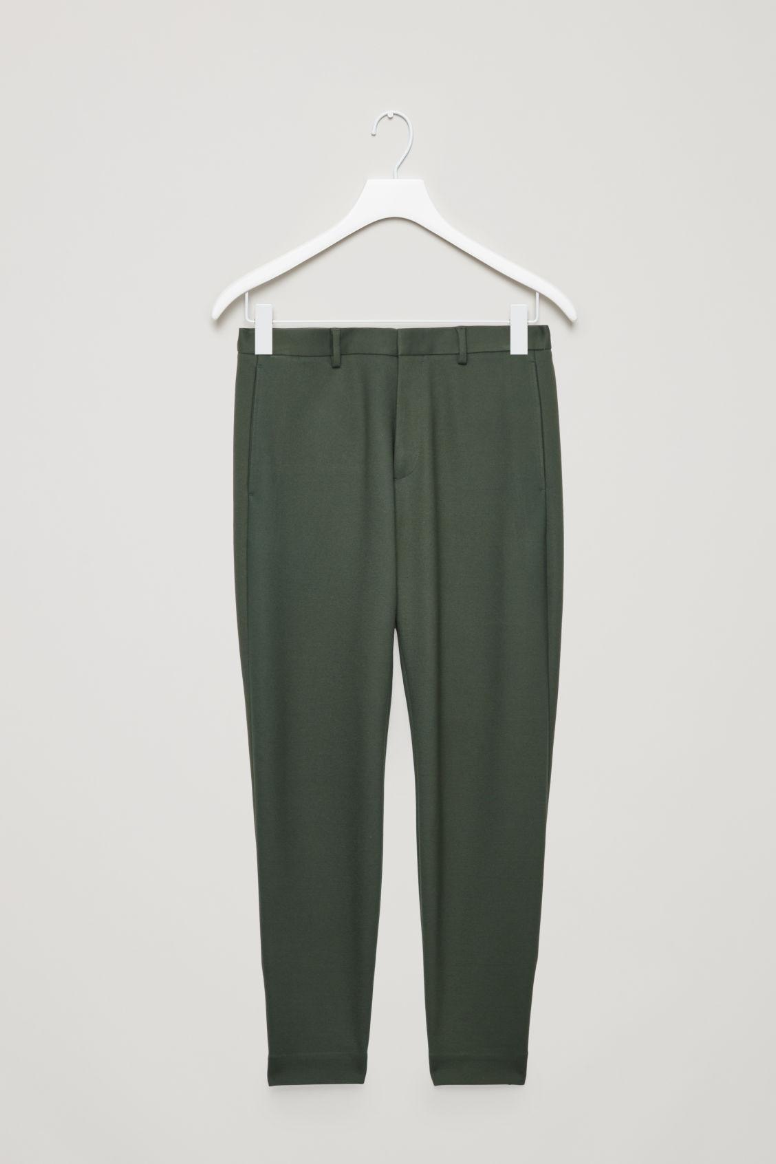 Cos Cropped Zip-cuff Trousers In Green | ModeSens