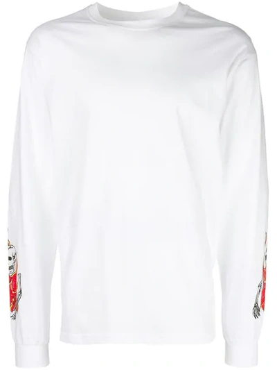 Sss World Corp Skull-print Cotton-jersey Top In White