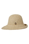 Kurt Geiger Metallic Straw Sun Hat In Natural